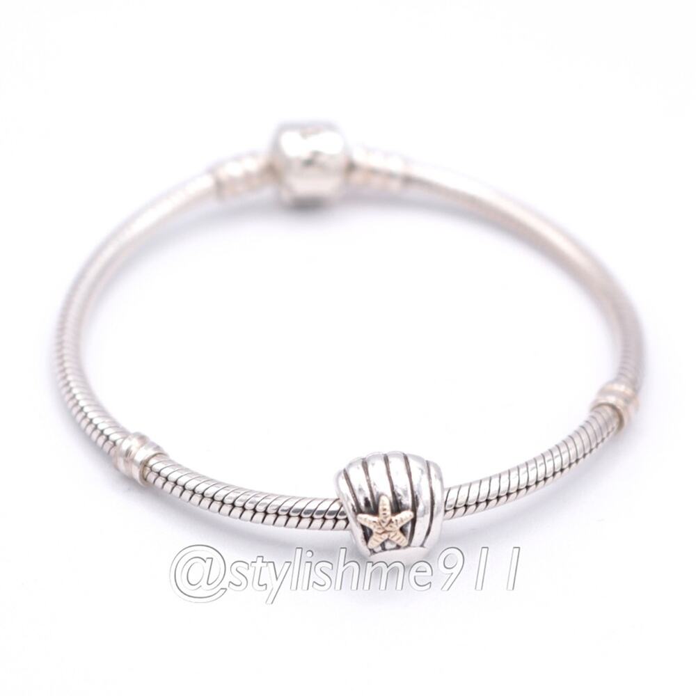 Authentic PANDORA Sea Shell Charm with 14K Gold - 790249 - Picture 5 of 10